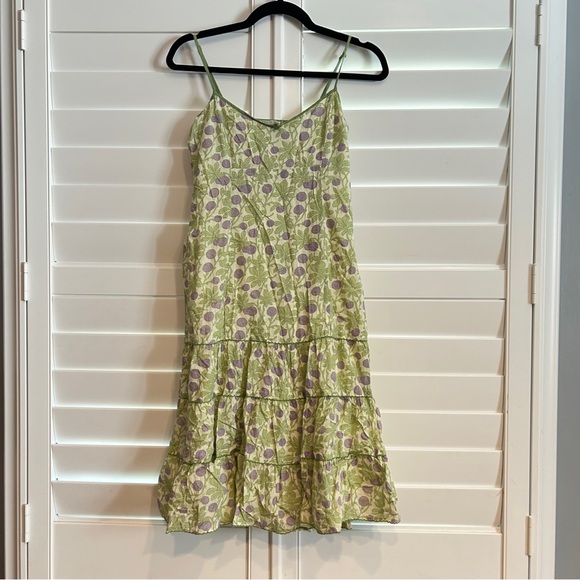 Anthropologie Dresses & Skirts - Anthropologie Odille Tiered Floral Spaghetti Strap Dress White Green Multi Sz 4